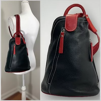CAVALIERI Vera Pelle Leather Convertible Backpack Shoulder Bag NWT • $42