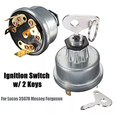 Universal Tractor Ignition Switch With 2 Keys For Lucas Messey Ferguson 35670 AU • $15.06