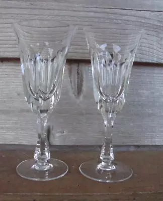 Echt Bleikristall Flared Crystal Wine Glasses Stemware 7 1/2  SET OF 2 Nachtmann • $28