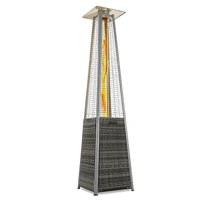 £204.92 • Buy Pyramid Flame Tower Outdoor Gas Patio Heater - Grey Rattan/Wicker With EQODHFLGR