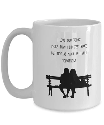 $26.99 • Buy Valentines Day Gifts For Him Her I Love You Today More Than I Did Yesterday Mug