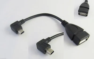 Mini 5 Pin USB Male Right Angle To USB 2.0 A Female Jack OTG Host Adapter Cable • $1.74