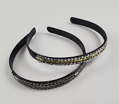 2 PCS Black Headband With Gem Stones For Women Girl Solid Color • $6.99