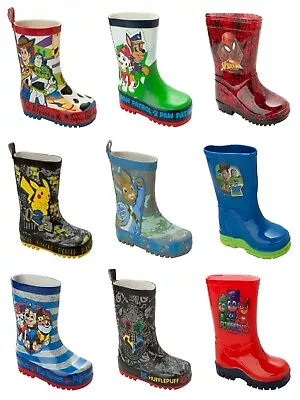 Boys Official Character Wellies Wellington Rain Snow Welly Boots Kids Size 5-2 • £10.99