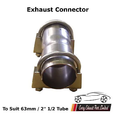 £8.40 • Buy 2.5  63mm Clamp On Or Weld On  Exhaust Repair Pipe Tube Connector Joiner Sleeve