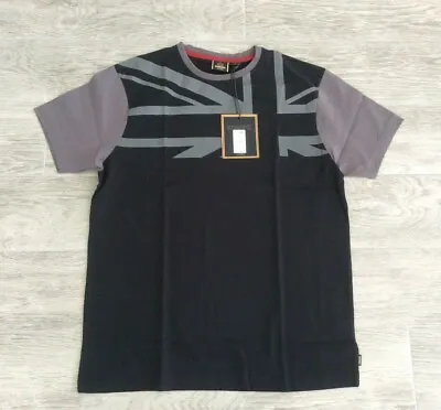 £20 • Buy  Mens Merc London Union Jack Cotton T-shirt Crest Black Size M