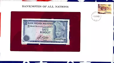 *Banknotes Of All Nations Malaysia 1981 1 Ringgit P-13b AUNC M/24 394670 • $15.40