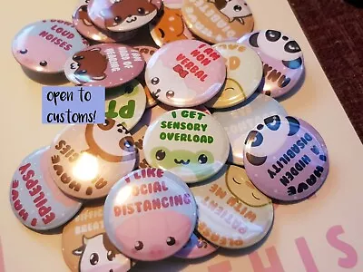 £3 • Buy Hidden Disabilities Badges, Animals, IBS, ADHD, PTSD, Triggers Sound, Autism