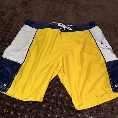 Men’s Rm Williams Boardshorrs Yellow White Navy Blue Size 44 Swim  • $12
