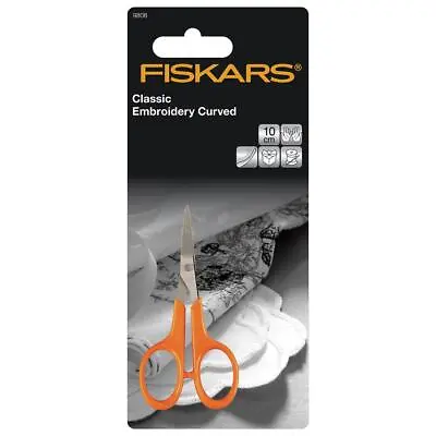 Fiskars Classic Curved Embroidery Scissors Sharp Point Nail Snips - 10cm/4  • £15.99