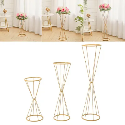 50/70/90cm Wedding Metal Flower Stand Pedestal Centrepiece Plinth Decor Gold • £12.94