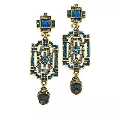 $37.49 • Buy Heidi Daus  Classic Edition  Blue Color Crystal Drop Earrings