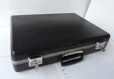 Vtg 1980's Regent Attache Hard Shell Case Briefcase W/ Lock & Key - Black • $39.99