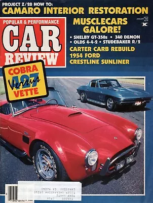 Vintage MUSCLE CAR REVIEW Magazine January 1985 Corvette Vs Cobra & Shelby GT350 • $5