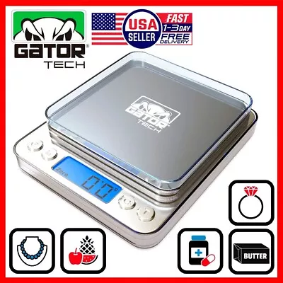 Digital Weight Scale Kitchen Jewelry Gold Grain Food MiniSize Gram 2000g X 0.1g • $10.49