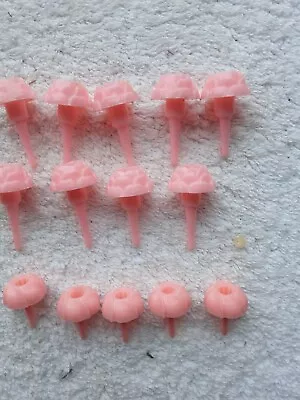 14  Vintage Birthday Cake  Plastic Candle Holders Pink Flowers  • $24