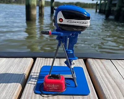 Miniature Outboard Motor Blue ’57 Evinrude 18 Hp W/gas Tank And Display Stand • $109