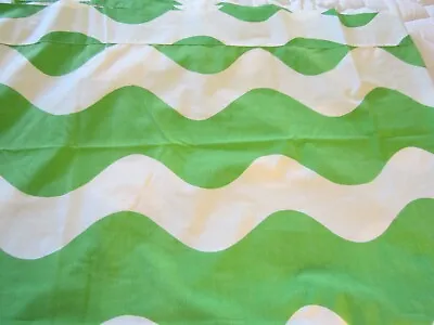 Vtg 60s Fieldcrest Marimekko Retro Twin Flat Sheet Bright Greens Waves • $29.99