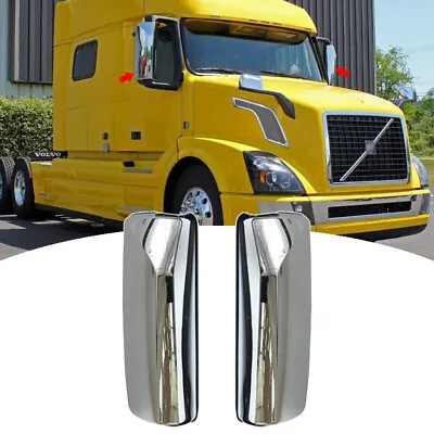 For Volvo VNL 2004-2018 Door Mirror Cover Chrome Set Driver&Passenger Side LH+RH • $79.99