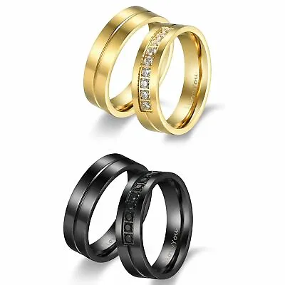 Couple's Matching Promise Ring His & Her Men Women Wedding Band Promise Ring • $8.99