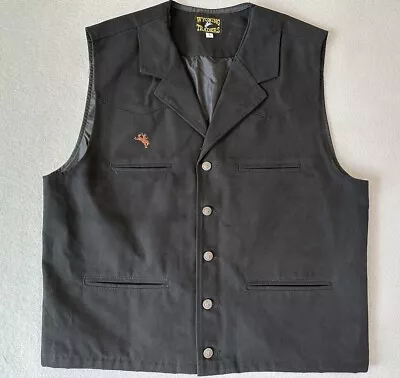 Wyoming Traders Virgin Wool Vest Mens Large Field Barn Western Ranchwear Black • $54