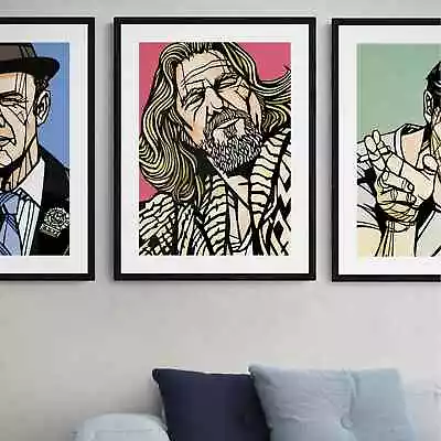 £45 • Buy THE BIG LEBOWSKI Print, The Dude Abides, Coen Brothers Movie Art, Film Art
