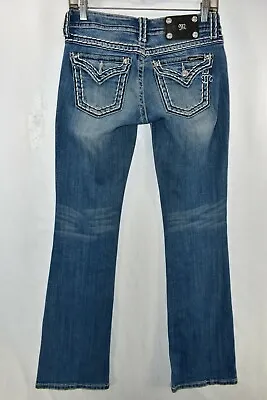 Miss Me Boot Cut Bootcut Stretch Jeans Womens Size 26 Blue Meas. 27x32.5 Flap • $15.32