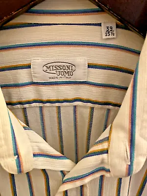 Missoni Uomo Striped Dress Shirt 1990's 39  5 1/2 • $69.99