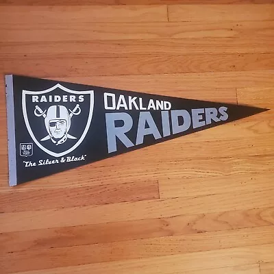 Vintage 1970s Oakland Raiders NFL Football Pennant 12x30 2 Bar Helmet Felt NICE • $24.95