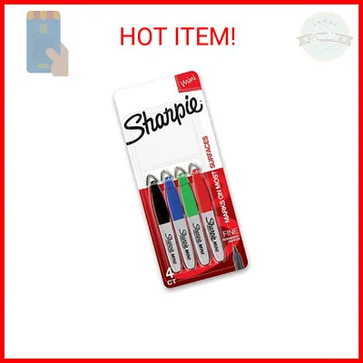 SHARPIE Mini Permanent Markers Fine Point Assorted Colors 4 Count • $9.91