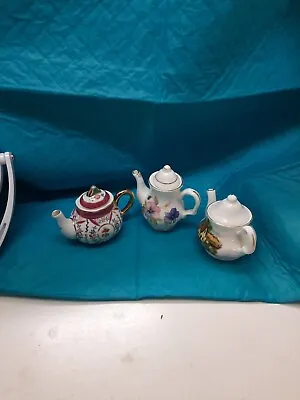 Three  Miniature Collectable Teapots • £4.99