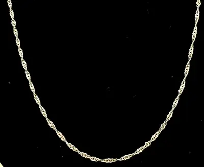 Sterling Silver 2 Mm Singapore Chain Spring Catch 18 In. Long - Apprx. 2.4 Grams • $8