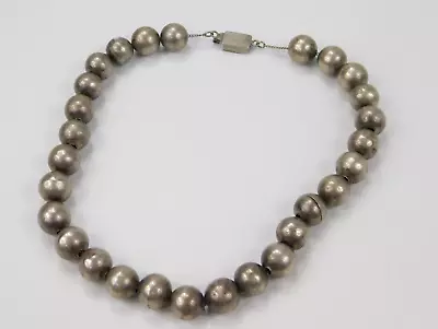 Vintage Mexico Sterling Silver Beaded Choker Necklace 16  Long 1/2  Beads 37.8g • $94.99