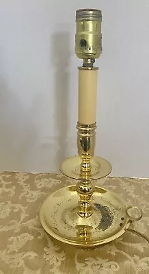 BALDWIN BRASS CANDLESTICK  FINGER TABLE LAMP 13.5” Tall • $32