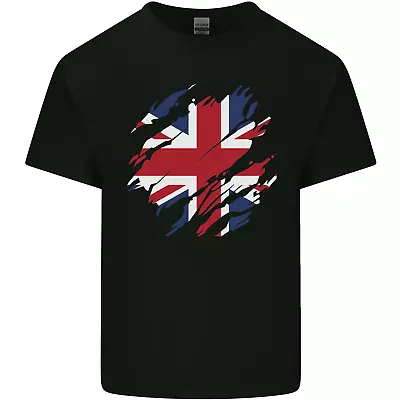 Torn British Flag Union Jack Britain Mens Cotton T-Shirt Tee Top • £7.99