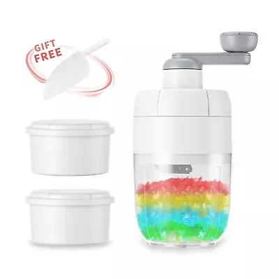 Manual Ice Shaver Snow Cone Machine Portable Shaved Crushed Ice Maker Crusher • $18.99