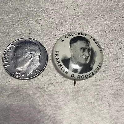 13/16  Litho Franklin D. Roosevelt FDR Pres. Political Campaign Pin Button • $5