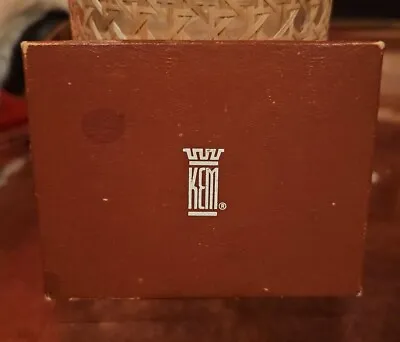 Vtg  KEM  Plastic Playing Cards NY USA 2 Deck Brown  Box Case. 1 Set  • $14