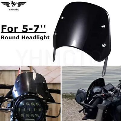 5-7'' Round Headlight Fairing Windshield Windscreen For Bobber Wind Deflector • $18.79