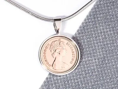 Decimal Half Pence Coin Pendant - Choose The Year / Colour - Birthday Gift • £13.99