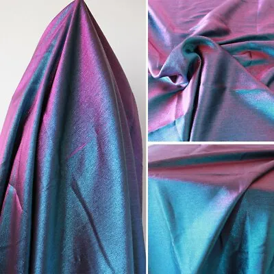 £15.85 • Buy Gorgeous Iridescent Jacquard Metallic Yarn Polyester Fabric 150cm Wide By Yard