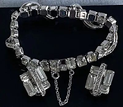 Sparkling Vtg Eisenberg Jewelry Set Collectors Dream Bracelet Clip On Earrings • $165.60