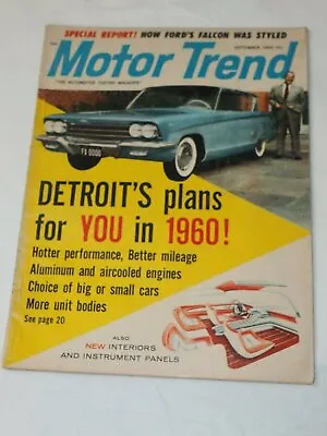 MOTOR TREND Magazine September 1959 Special Report! How Ford's Falcon Was Styled • $9.95