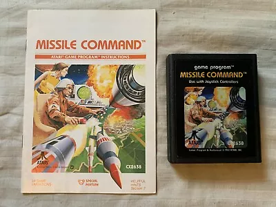 Missile Command (Atari 2600 1981) Game W Instruction Manual Tested Works • $9.99