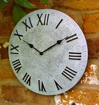 £14.95 • Buy Wall Clock Garden Station Ornament Outdoor Stone Effect 12 Inch