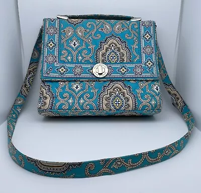 Vera Bradley Totally Turquoise Julia Convertible Handbag To Crossbody Bag Purse • $25.19