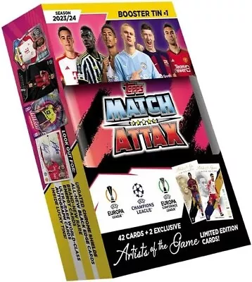 Topps Match Attax UEFA Champions League 2023/2024 44 Card Booster Tin #1 • $19.97