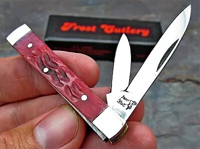 Frost Baby Doctor Genuine Red Jig Bone German Stainless 2 Blade Folding Knife • $0.99