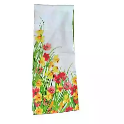 Vera Neuman Vintage Spring Table Runner Daffodil Poppies Multicolored 14  X 70  • $29.99