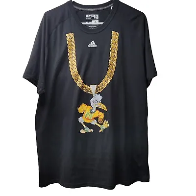 MIAMI HURRICANES Adidas Shirt Mens XL Gold Chain Climalite Black NWOT • $11.24